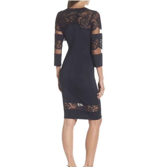 Tadashi Shoji Corisande Fringe Dress in Black Medium - Picture 3 of 6